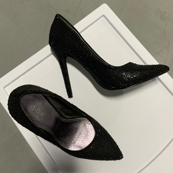 Diba Shoes - Sparkly Diba Black Heels Size 7